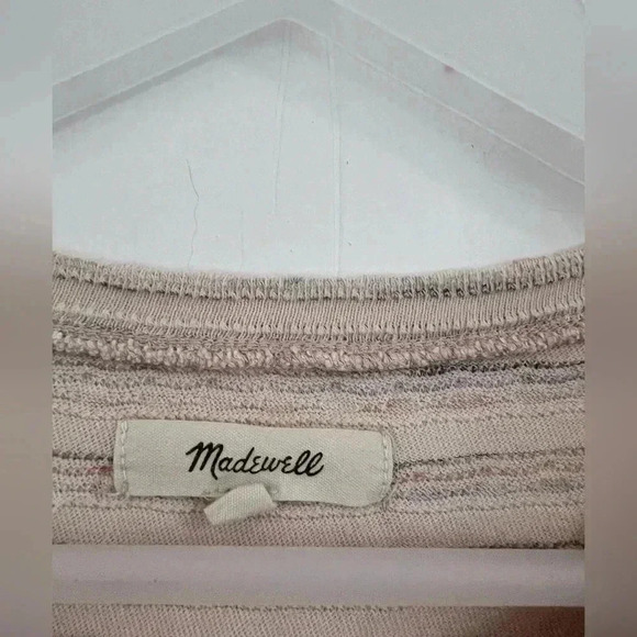 Madewell Raw-Edged Hangout Muscle Tank In Textured Stripe Size XL - Picture 2 of 4